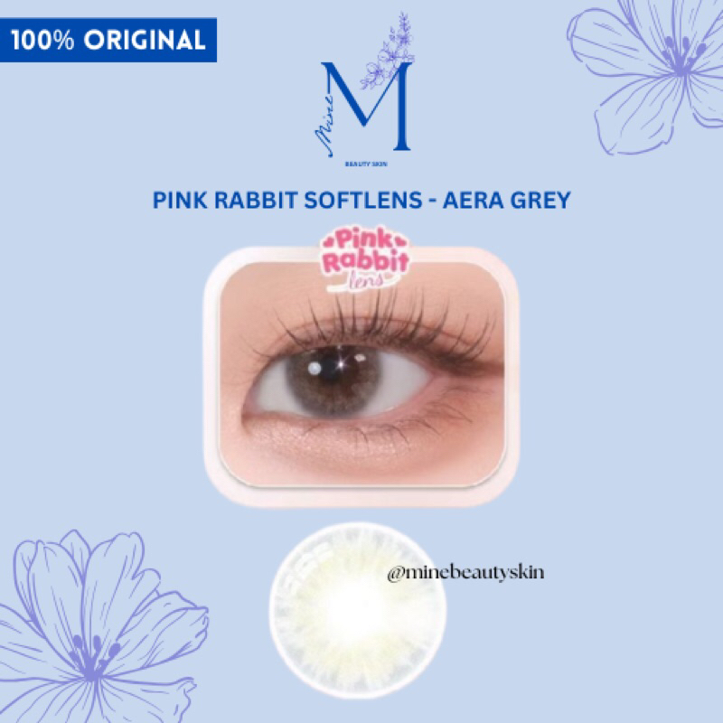 ❄️Mine Beauty❄️ Pink Rabbit Softlens Aera Grey - Normal/Minus