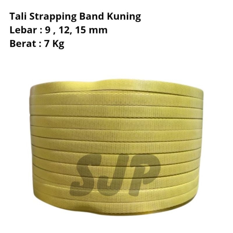 

Tali packing / Tali strapping band Kuning uk. 9 mm, 12 mm, 15 mm- 7kg / 1 roll best quality