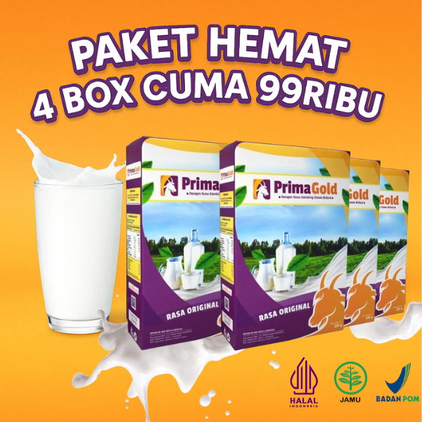 

Paket 4 Box Primagold Susu Kambing Etawa Bantu Atasi Pengeroposan Tulang Sendi Osteoporosis