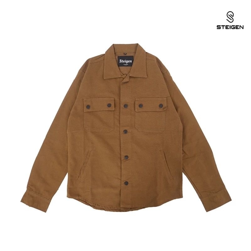 Trucker Canvas V1 Caramel - Jacket Trucker Pria Outwear Original Steigen - Jacket Semi Parka Pria