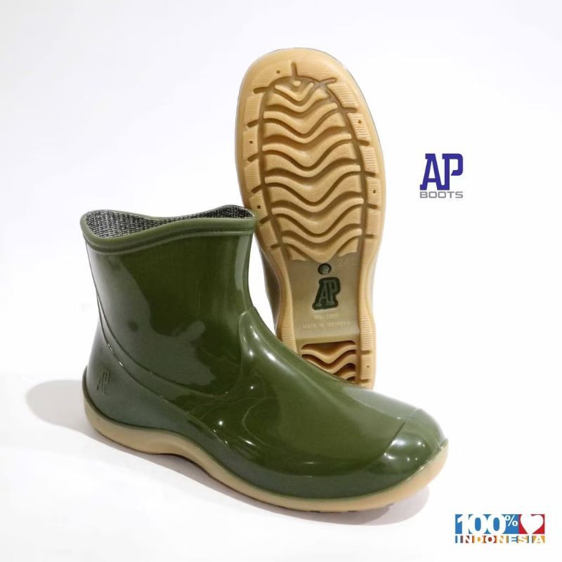 SEPATU BOOTS ORIGINAL AP 2005 GREEN BOOTS KARET UNISEX-AP BOOTS