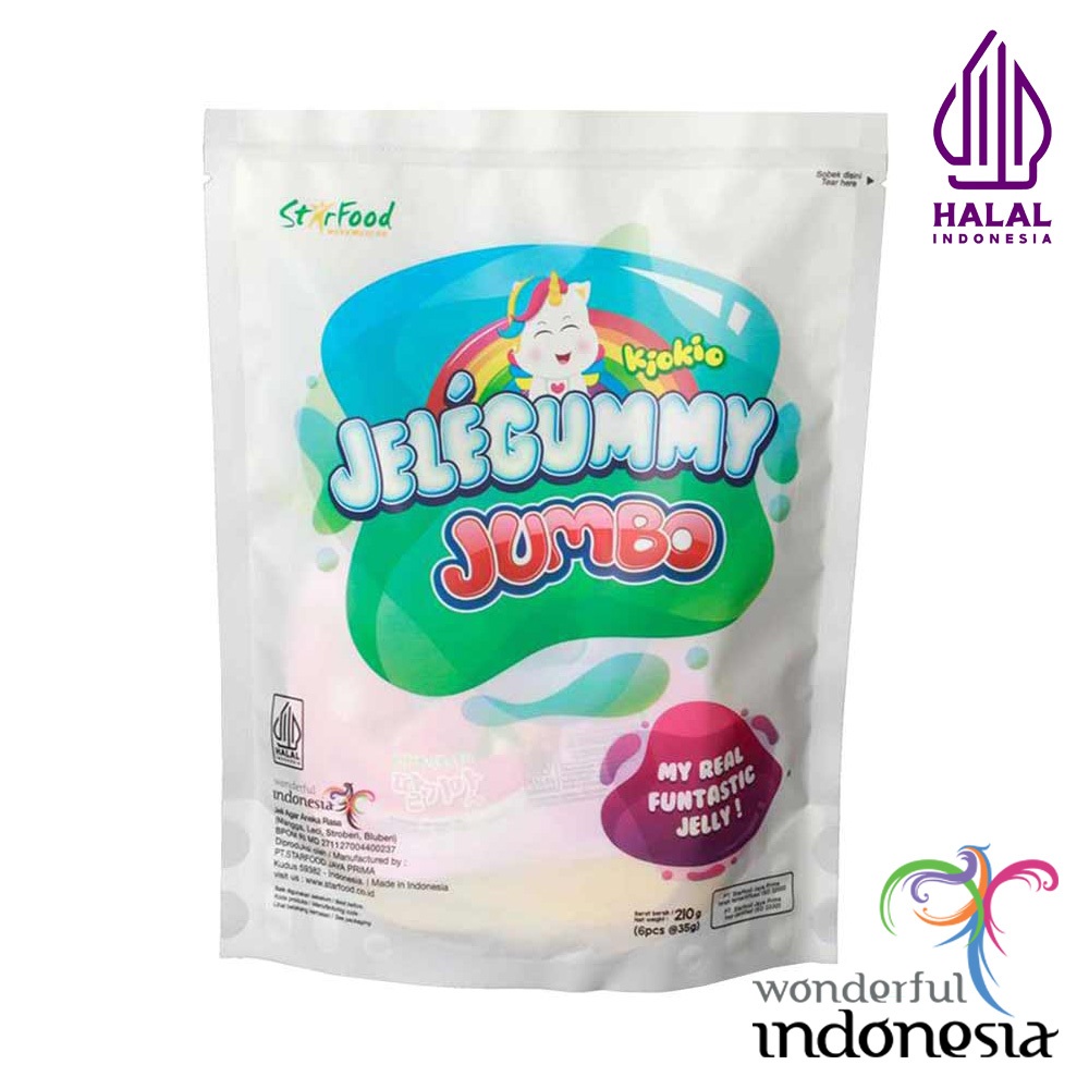 

Kiokio Jelegummy Jumbo Pouch Isi 6 pcs - 210 gr