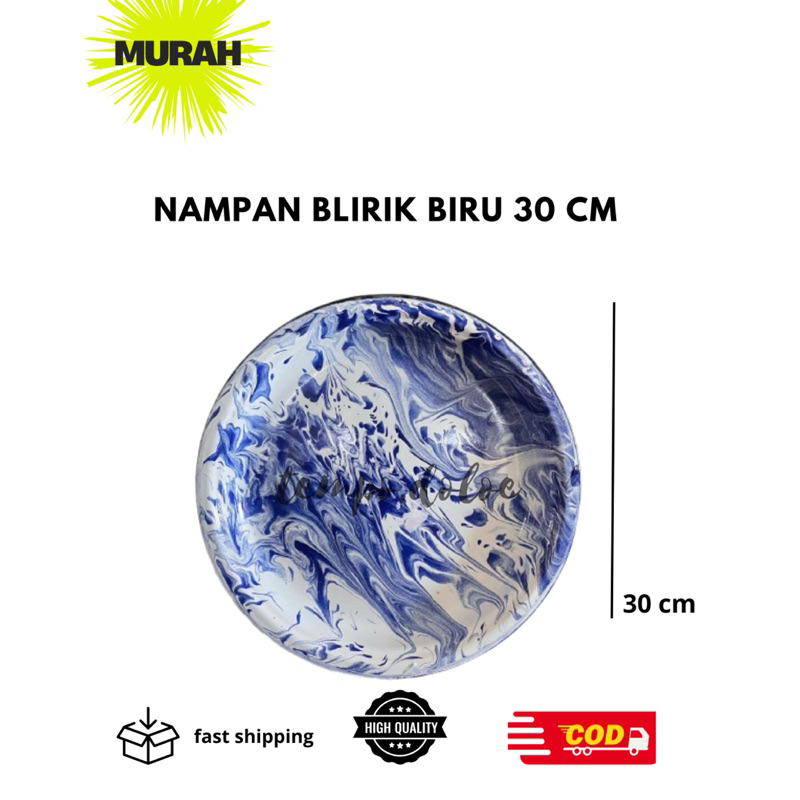 Nampan Blirik Biru 30 cm Jadul