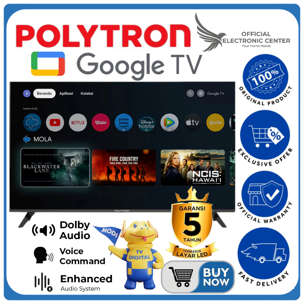 POLYTRON TV PLD40RG9059 PLD40RG 40RG GOOGLE SMART TV FHD LED POLYTRON 4K UHD SMART GOOGLE TV POLYTRO