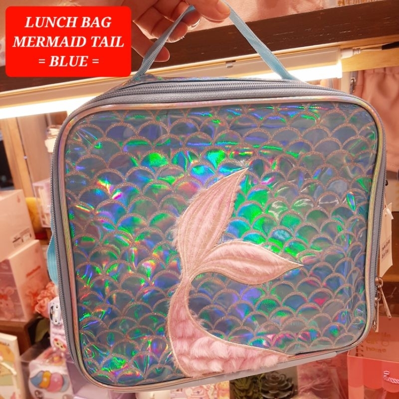 tas bekal karakter mermaid sequin mermaid lunch bag tas bekal foil little mermaid thermal bag karakt
