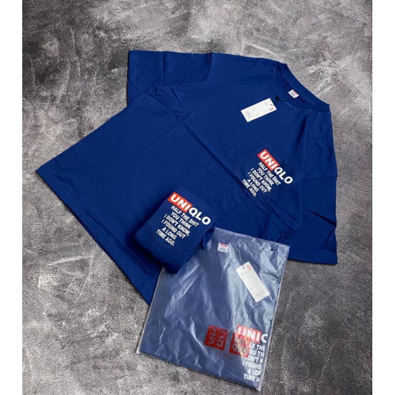 Kaos oversize Uniqlo navy