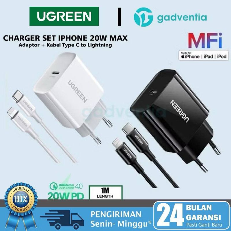 preloved charger ugreen ori / cas mfi untuk iPhone/ cas ip 11,12,13 / cas ip ori satu set/charger ip