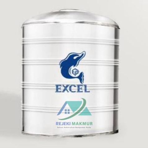 Toren Tandon Tangki Air Stainless Steel AISI 304 Excel GS 1000 TK ( Tanpa Kaki / Rata ) Kapasitas 80