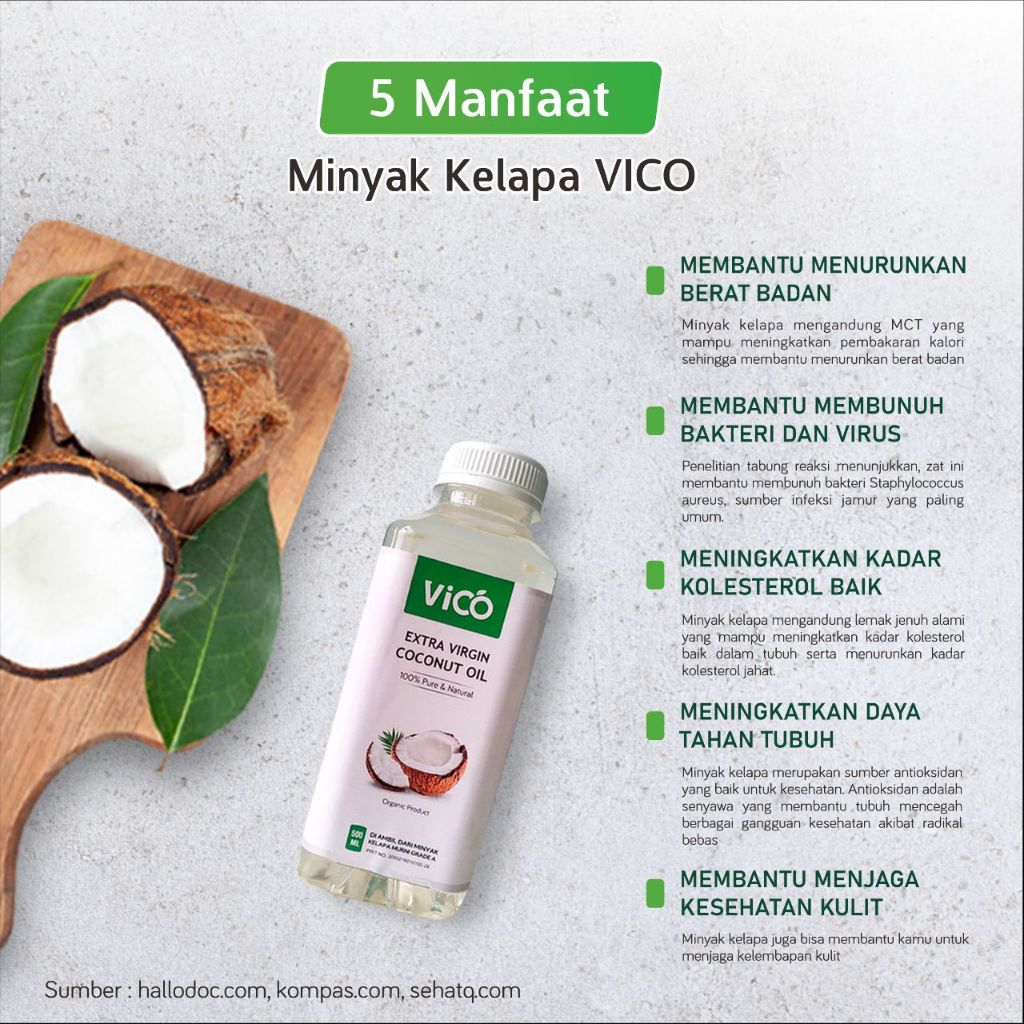 

VCO Extra Virgin Coconut Oil 100 ML | VICO 100% MINYAK KELAPA MURNI