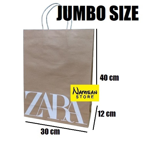

Paper Bag Zara Jumbo tas kertas hampers