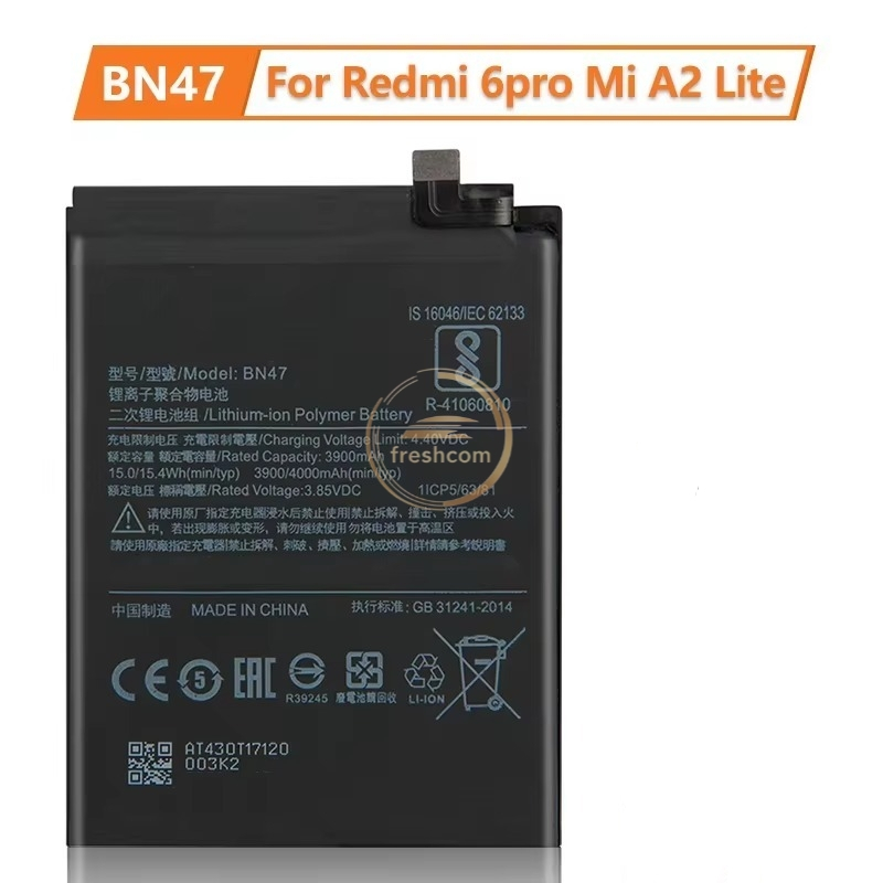 Baterai Original Xiaomi Redmi 6 Pro MI A2 Lite BN47 BN-47