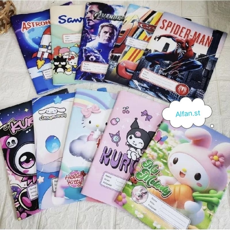 

Sampul buku tulis bergambar fancy ukuran buku tulis biasa 1 pak isi 20 lembar