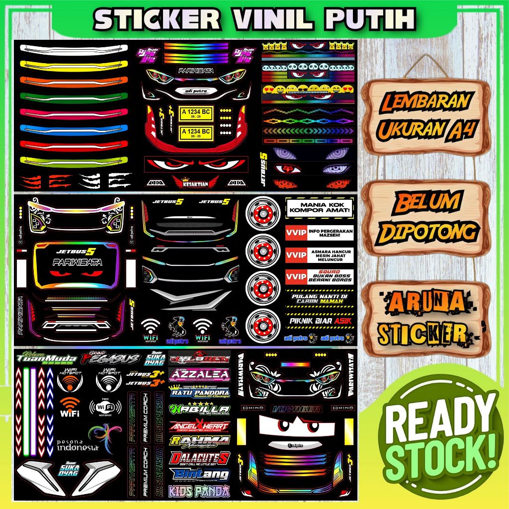 

Sticker Miniatur Bus Aksesoris Bahan Vinil Ukuran A4 / Aksesoris Miniatur Bus