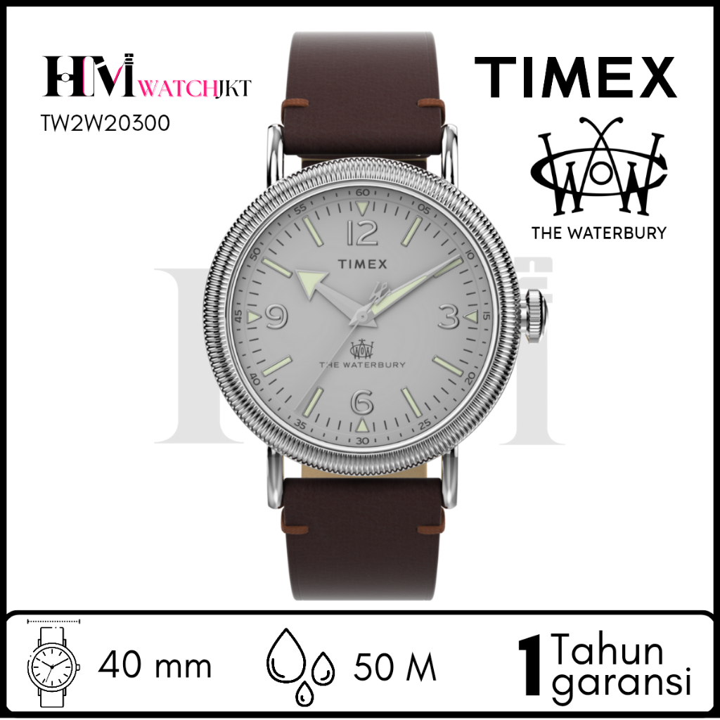 TIMEX TW2W20300 Waterbury Jam Tangan Pria Original Analog Antiair