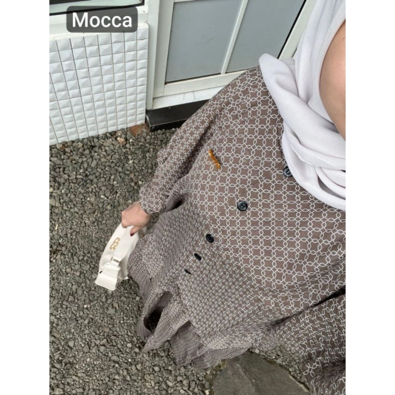 Larasati One Set 2in 1 Friendly Terbaru kekinian Bahan Rayon Setelan Rok Baju Muslimah Wanita