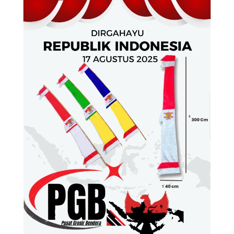 BENDERA UMBUL UMBUL BANDIR MINI GARUDA ( 3 METER )