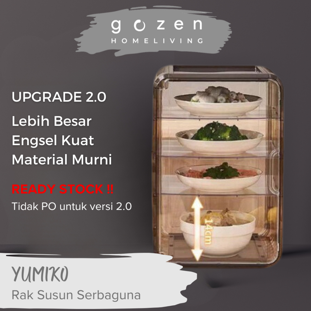|GOZEN| YUMIKO Lemari Penyimpan Makan Serbaguna Tudung Saji Makanan Susun Lemari Penyimpanan Makanan