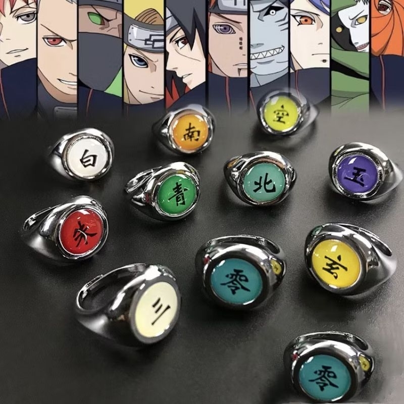 Cincin akatsuki  Titanium cincin Desain Cosplay Anime Akatsuki Itachi Pain Orochimaru Cincin Untuk P