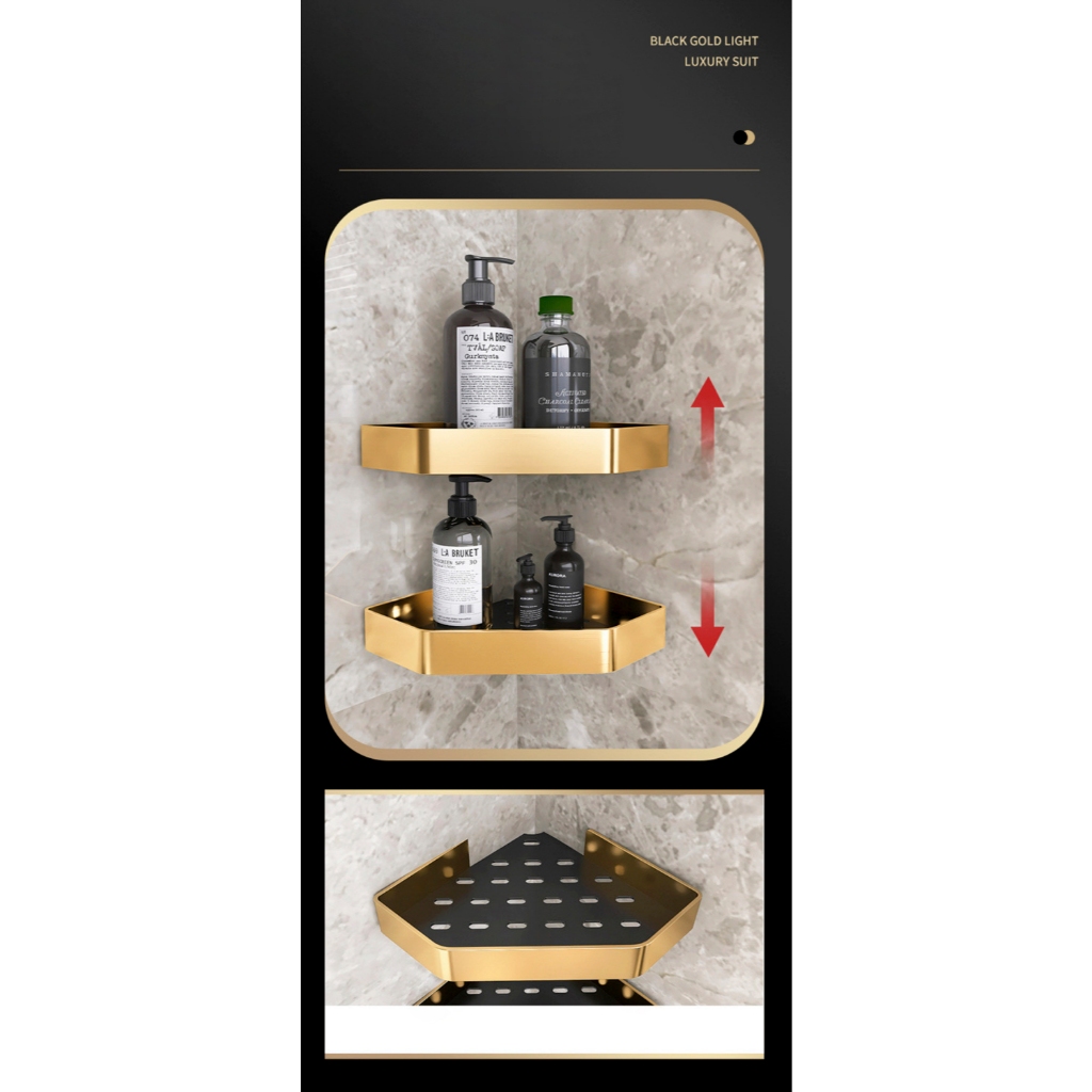 Furniture Kamar Mandi Gold Rak Sudut Emas