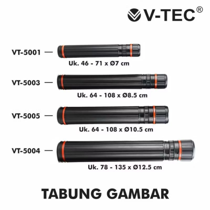 

V-Tec Tas Tabung Gambar Kertas Desain Drafting Tube Diameter 8,5 CM No 5003