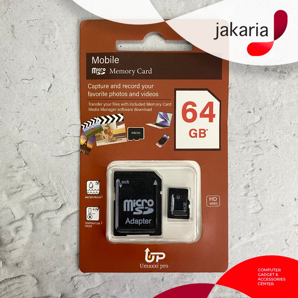 UMMAXI PRO Micro SD 64GB Memory Card HP Kartu Memori Micro SD Adapter 64 GB