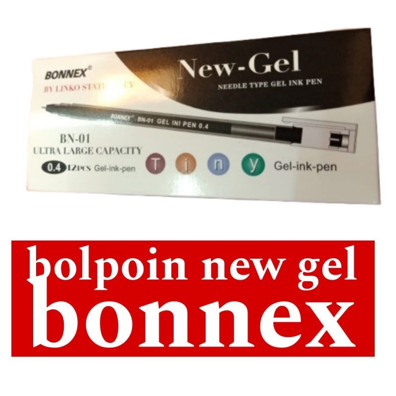 

( 1pak = 12 pcs) bolpoin gel pen BONNEX ZUIXUA NEW GEL 0.4 / BENEFIT GEL PEN HITECH 0.28