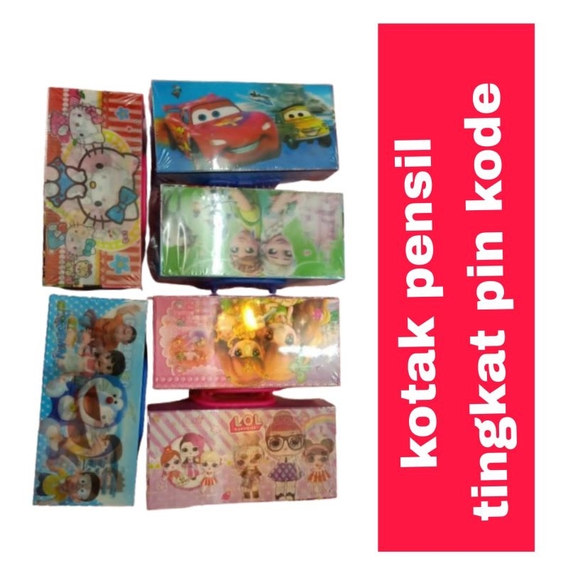

tepak / kotak pensil 3 tingkat pin kode / pencil case password/ kotak pin 3 susun kunci