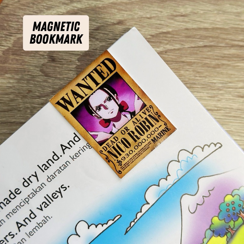 

Magnetic Bookmark Wanted Nico Robin One Piece - Pembatas Buku Gambar Karakter Kartun Anime One Piece Pirates