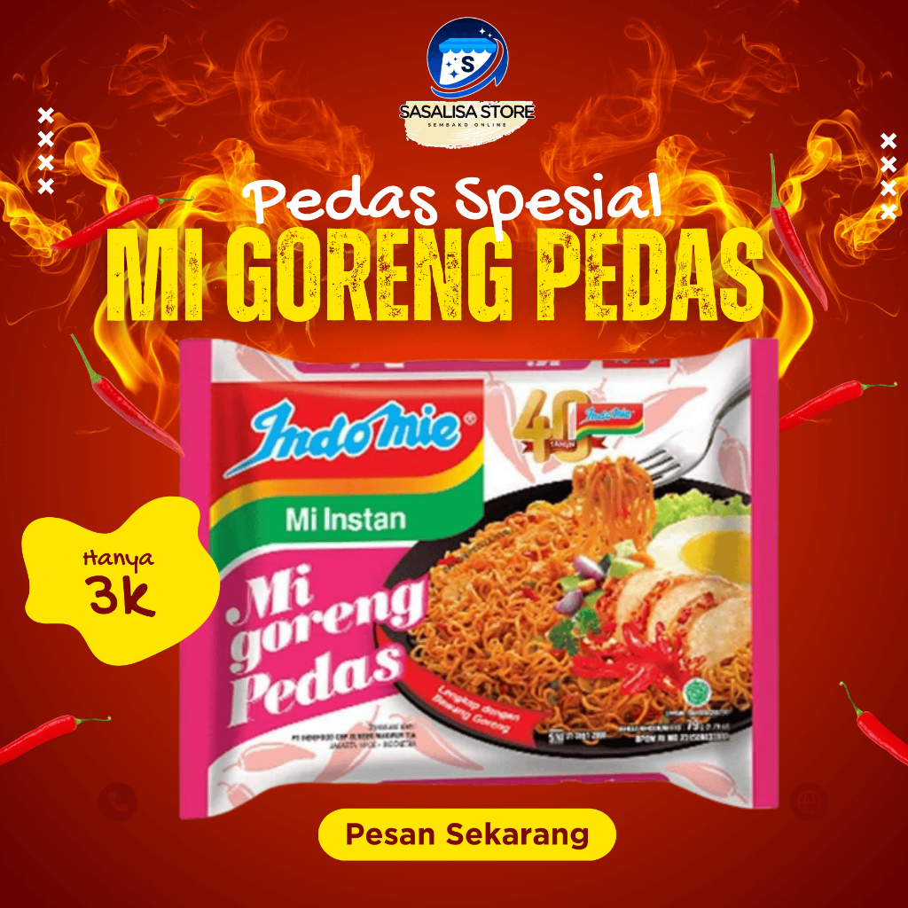 

Indomie Rasa Mie Goreng Pedas - Makanan Instan Pedas