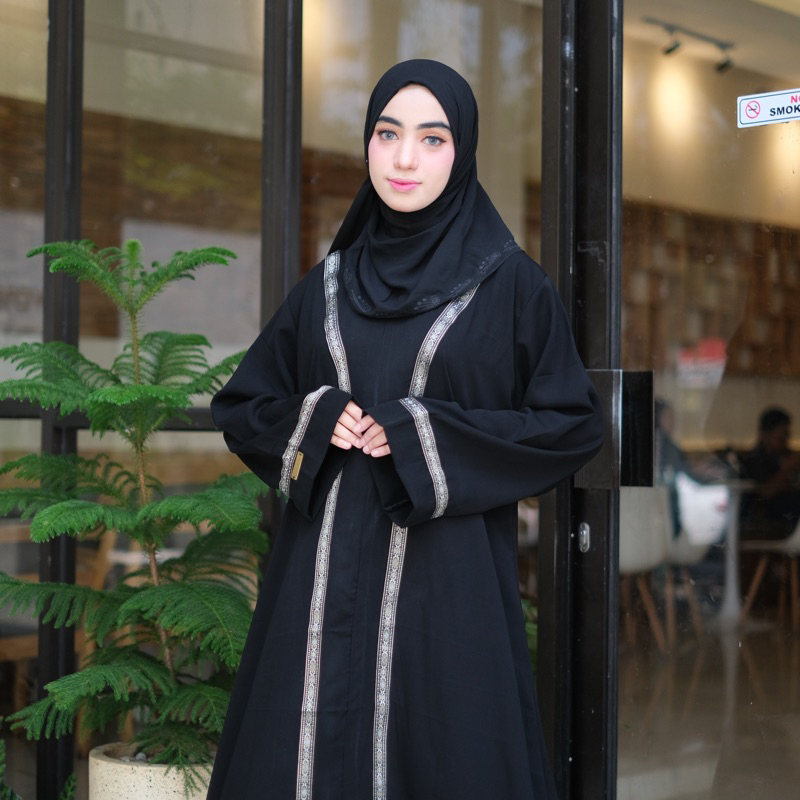 Gamis Hitam Mutiara Lis Abaya Jetblack