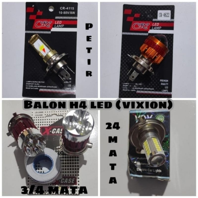 Balon Lampu Depan Motor Vixion (LED H4)