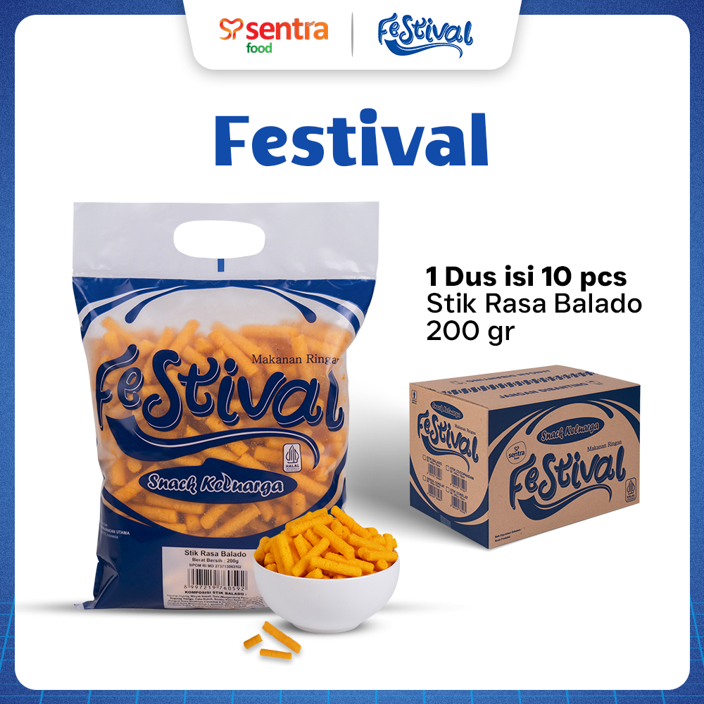 

⁠Snack Festival Stik Balado 1 Dus - Cemilan Snack Rasa Balado