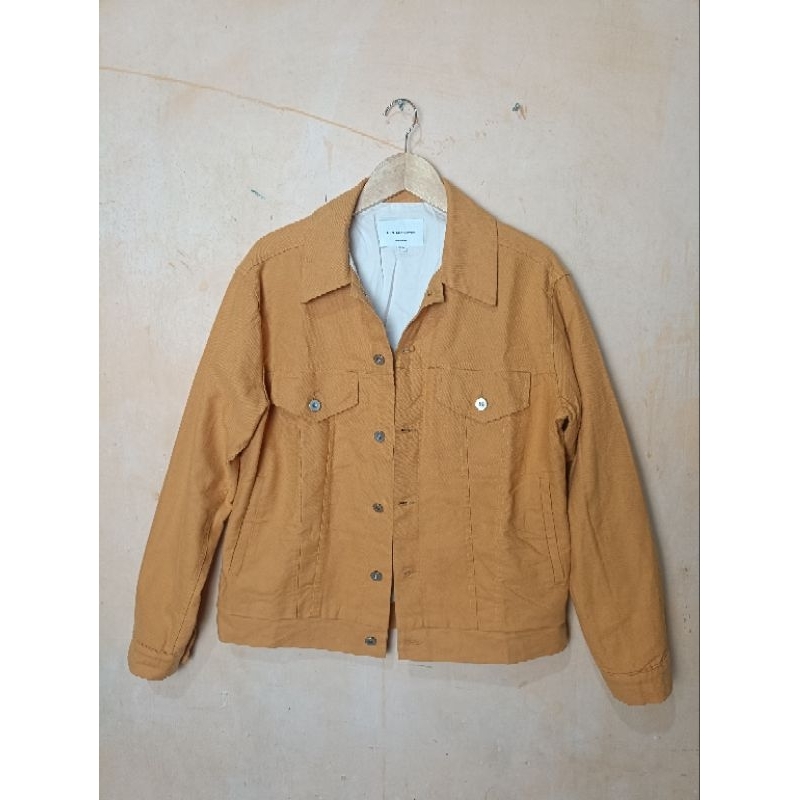 Jacket jeans cowok Full Furing like new Gentle X Cover (Warna Kuning)