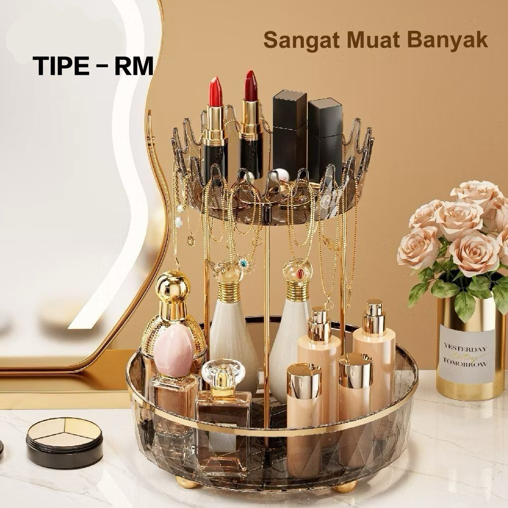 Rak Kosmetik Aesthetic - Tempat Make Up / Rak Perhiasan Kalung Cincin Anting Gelang