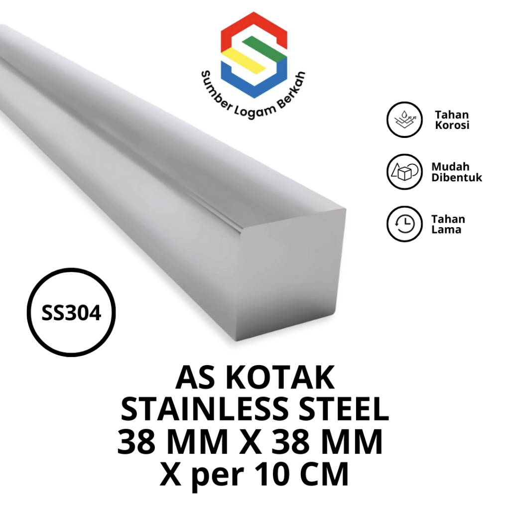 as kotak 38 mm x 38 mm stainless steel 304