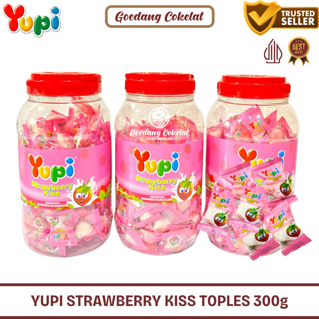 

Yupi Strawberry Kiss Jar Toples 300gr