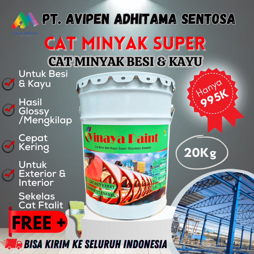

Cat Minyak Super Untuk Besi Dan Kayu Vinaya Paint 20 Kg Termurah Harga Pabrik