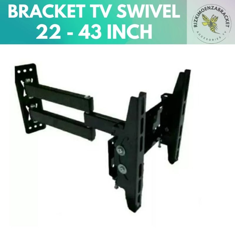 Bracket TV LED LCD Swivel 22 32 40 43 Inch Bisa Geser Kanan Kiri