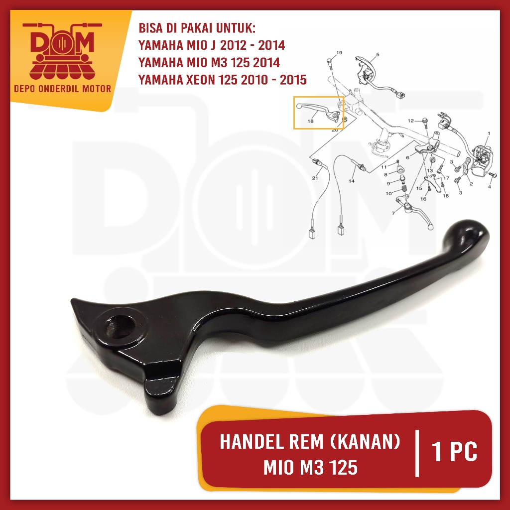 Handel Rem MIO M3 Kanan Hitam (PSP) Handle Brake Tuas Tarikan Rem Depan Kanan Matic Yamaha Mio 125