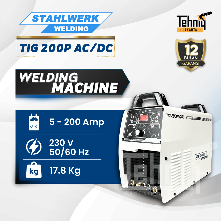 STAHLWERK Welding Machine Mesin Las Argon TIG-200P AC/DC /  Trafo Las Argon Stainless Alumunium STAH