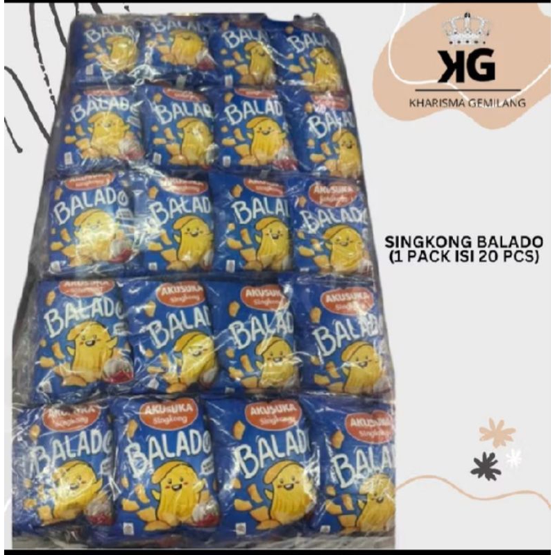 

Akusuka Singkong Balado 1 Pack isi 20 pcs Chiki keripik cemilan asin gurih Manis Ball anak dewasa murah