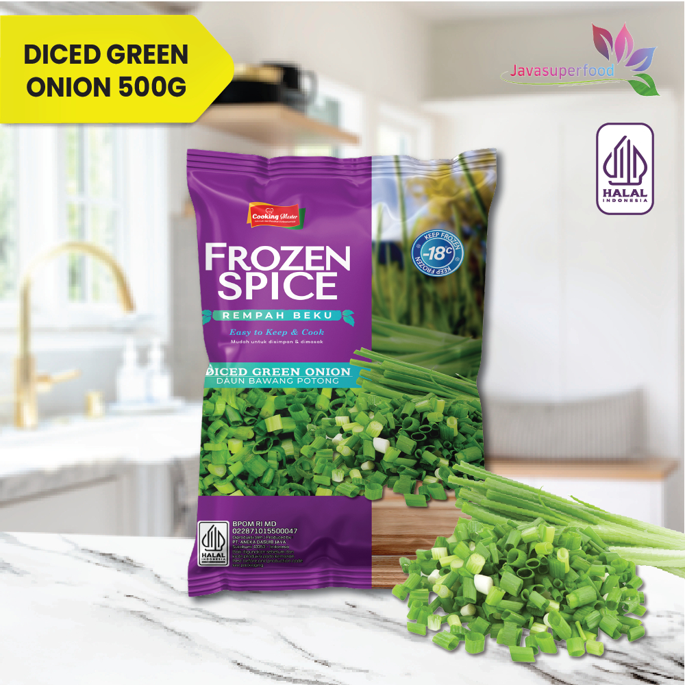 

Daun Bawang Potong / Diced Green Onion / Rempah beku / Frozen spice 500gr