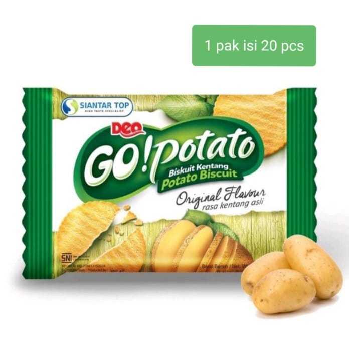 

Go!Potato Go Potato Biscuit Kentang Pack isi 20 x 8gr Siantar Top Biskuit Kentang Rasa Original
