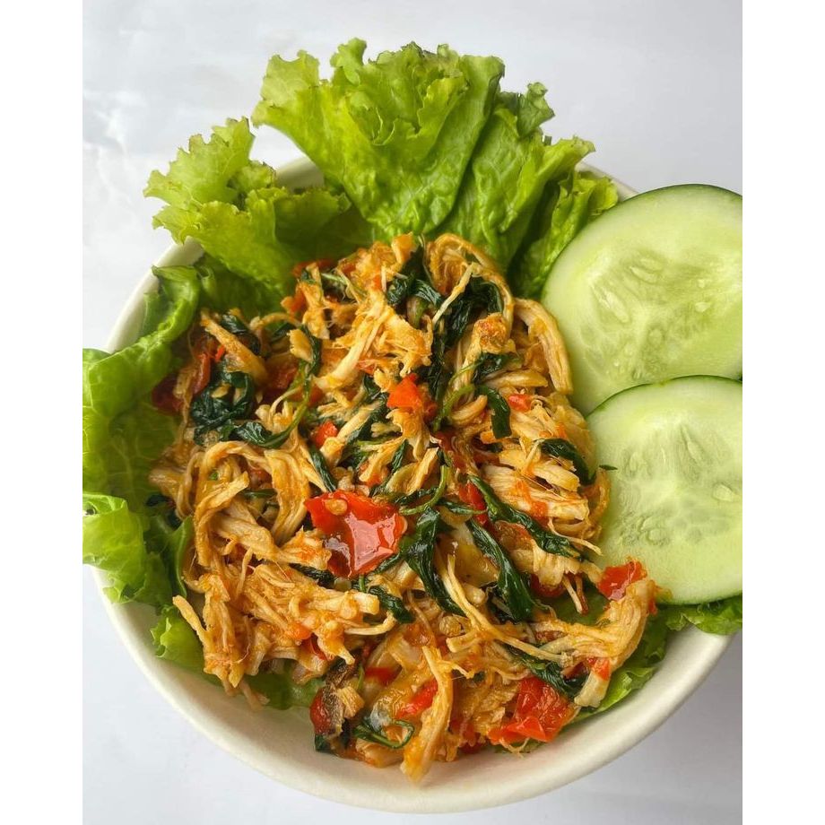 

Nasi daun jeruk ayam suwir