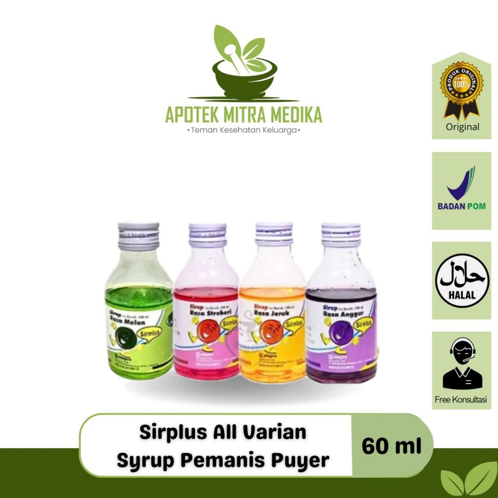 

Sirplus Sirup Rasa JerukIStrawberryIAnggurIMelon 100 ml
