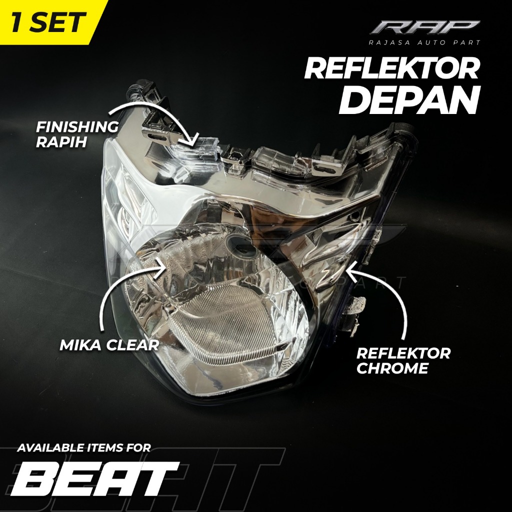 REFLEKTOR LAMPU DEPAN BEAT KARBU/BEAT LAMA PAKET LAMPU DEPAN BEAT KARBU SET NARITA