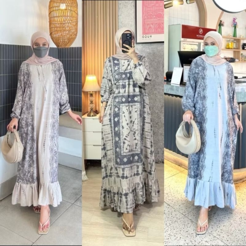 GAMIS HOMEDRESS TIE DYE BAHAN RAYON