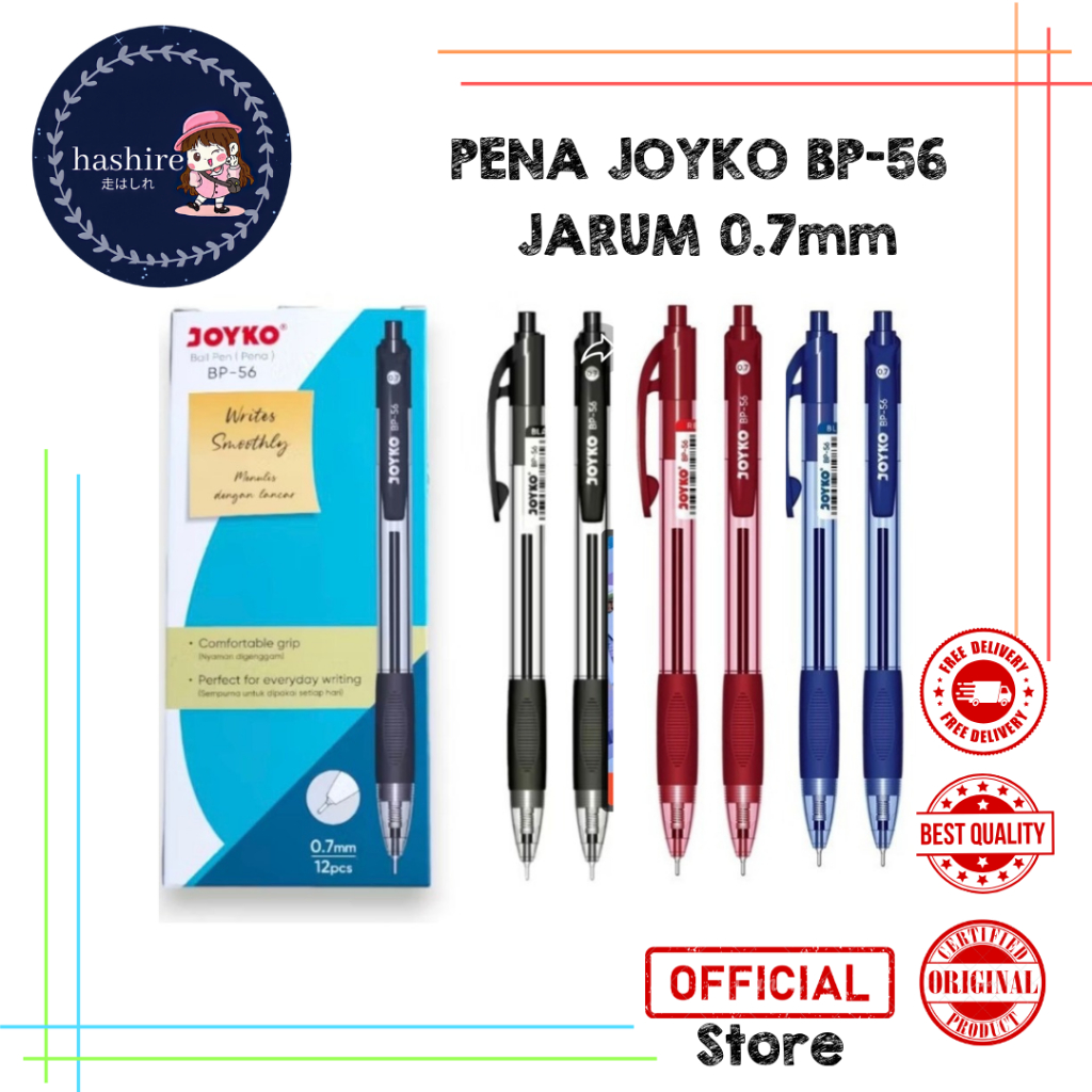 

(12pc) PULPEN / PEN JOYKO BP 56 NEEDLE TIP JARUM 0.7mm