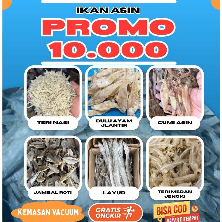 

Ikan asin serba SEPULUH RIBU murah fresh enak kualitas premium
