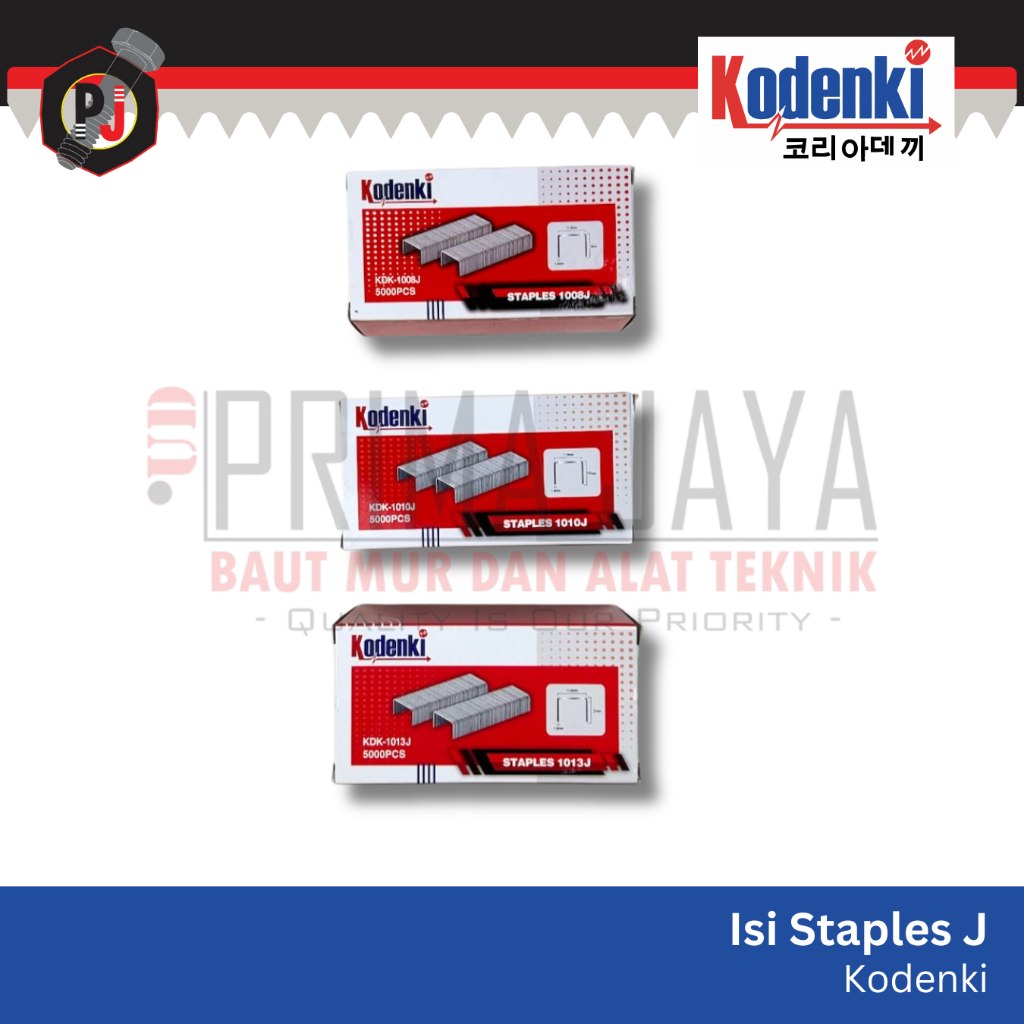 

ISI TEMBAKAN STAPLES / REFILL STAPLER GUN / KAWAT STAPLES 1008J 1010 1013 J 5000 PCS KODENKI